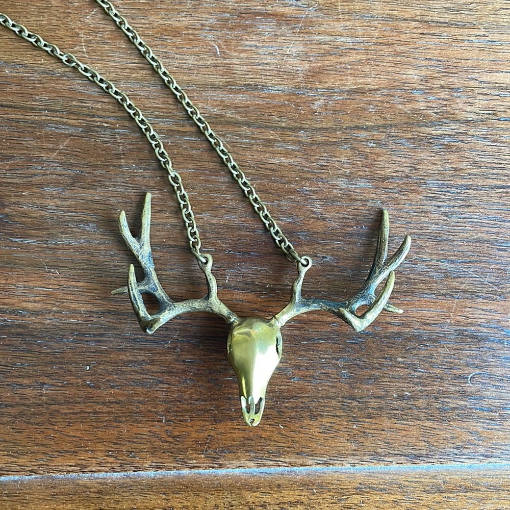 Deer skull antler, necklace, statement